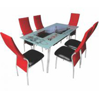 BG-007: Bộ Bàn Kiếng Chữ U, 6 Ghế Thái Dương inox phối màu BG-007: Bộ Bàn Kiếng Chữ U, 6 Ghế Thái Dương inox phối màu
